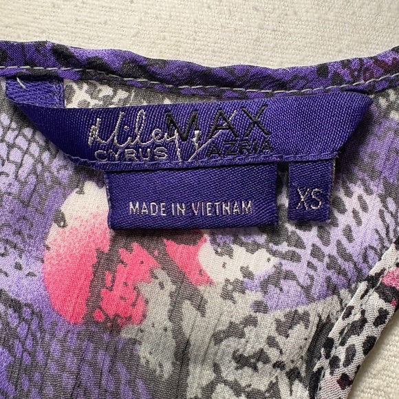 Miley Cyrus Max Azria Womens Razorback Tank Top Sz XS Snake Purple Gray Sheer - Picture 4 of 6